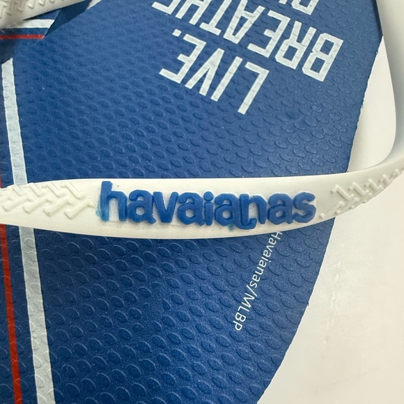 Havaianas Slim Dodgers Blue Flip Flops with White Logo NWT - Picture 3 of 4